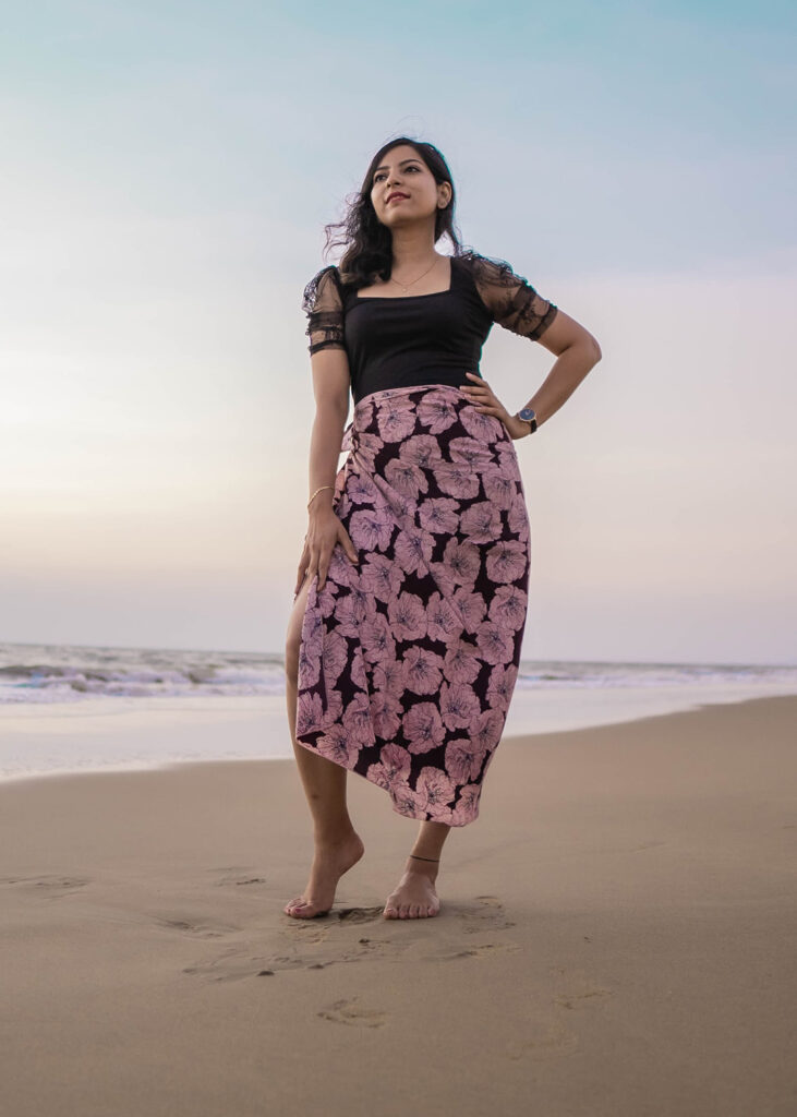 Tank top and floral skirt